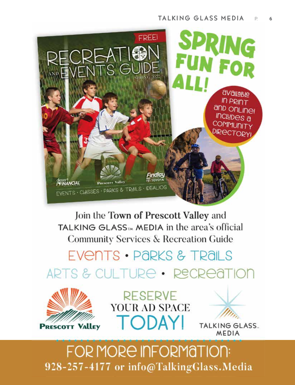 prescott valley recreation guide advertising