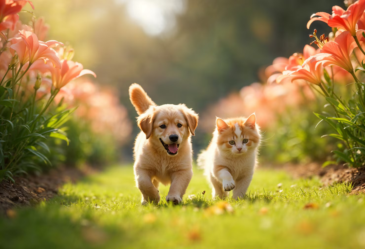 adorable-portrait-pets-surrounded-by-flowers_23-2151850027